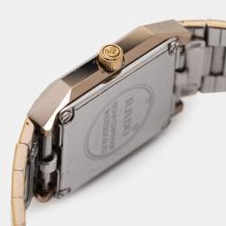 Rado Champagne Gold Plated Stainless Steel Tungsten Carbide Diastar R1027101706 Women's Wristwatch 20 mm