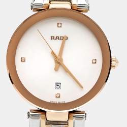 Rado Opaline White Two-Tone Stainless Steel Diamond Florence  111.3893.2.073 Women's Wristwatch 28 mm