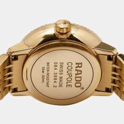 Rado Mother of Pearl Diamond Rose Gold Plated Stainless Steel Coupole R22884923 Women's Wristwatch 34 mm