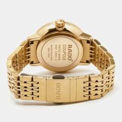 Rado Mother of Pearl Diamond Rose Gold Plated Stainless Steel Coupole R22884923 Women's Wristwatch 34 mm