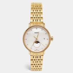 Rado Mother of Pearl Diamond Rose Gold Plated Stainless Steel Coupole R22884923 Women's Wristwatch 34 mm