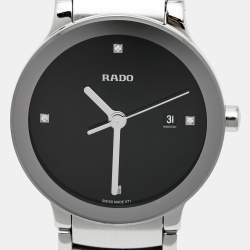 Rado Black Stainless Steel Diamond Centrix R30928713 Women's Wristwatch 28 mm