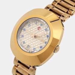 Rado Champagne Tungsten Carbide Gold Plated Stainless Steel DiaStar R12416394 Women's Wristwatch 27.30 mm