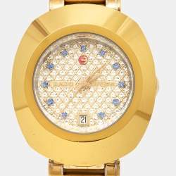 Rado Champagne Tungsten Carbide Gold Plated Stainless Steel DiaStar R12416394 Women's Wristwatch 27.30 mm