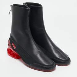 Raf Simons Black Leather Cycloid Ankle Boots Size 41