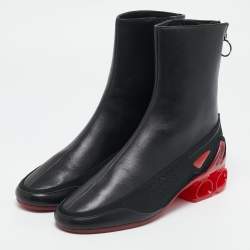 Raf Simons Black Leather Cycloid Ankle Boots Size 41