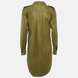 Rag & Bone Green Cotton Blend Shirt Dress XS