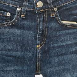 Pre Owned Rag & Bone Blue Denim High Rise Skinny jeans S Waist 24"