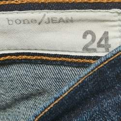 Pre Owned Rag & Bone Blue Denim High Rise Skinny jeans S Waist 24"