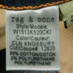 Pre Owned Rag & Bone Blue Denim High Rise Skinny jeans S Waist 24"