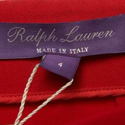 مملوكة مسبقًا Ralph Lauren Collection Red Stretch Wool Pencil Skirt S