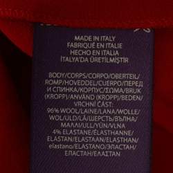 مملوكة مسبقًا Ralph Lauren Collection Red Stretch Wool Pencil Skirt S