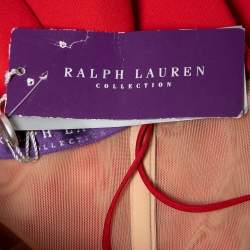 Pre Owned Ralph Lauren Collection Red Strapless Flared Short Dress M