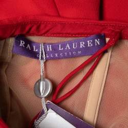 Pre Owned Ralph Lauren Collection Red Strapless Flared Short Dress M