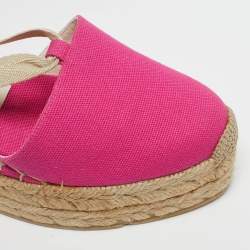 Pre Owned صندل رالف لورين كولكشن كعب روكي إسبادريل سيور متعاكسة جلد أبيض مقاس 40