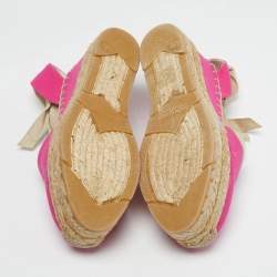 Pre Owned صندل رالف لورين كولكشن كعب روكي إسبادريل سيور متعاكسة جلد أبيض مقاس 40