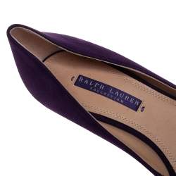 Pre Owned Ralph Lauren Purple Suede Buckle Embellished Pumps Size 38