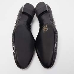 Pre Owned Ralph Lauren Collection Black Sequins Slip On Smoking Slipper Size 40