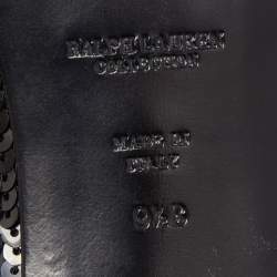 Pre Owned Ralph Lauren Collection Black Sequins Slip On Smoking Slipper Size 40