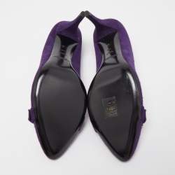 Pre Owned Ralph Lauren Collection Purple Suede Buckle Embellished Pumps Size 41