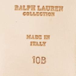 Pre Owned Ralph Lauren Collection Pink Leather Ankle Strap Thong Flat Sandals Size 40