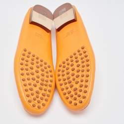 Pre Owned Ralph Lauren Collection Orange Leather Slip On Loafers Size 40.5