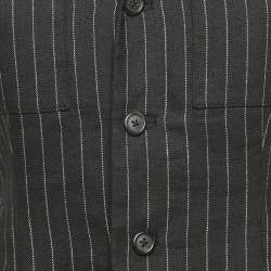 Ralph Lauren Collection Black Stripe Linen and Wool Single Breasted Blazer S