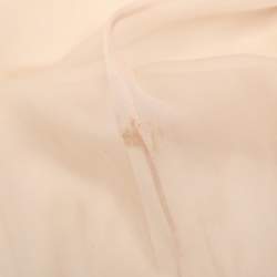 Pre Owned Ralph Lauren Collection Beige Silk Ruffled Detail Top S