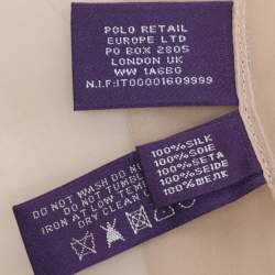 Pre Owned Ralph Lauren Collection Beige Silk Ruffled Detail Top S