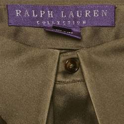 Pre Owned Ralph Lauren Collection Olive Green Satin Back Open Shirt S