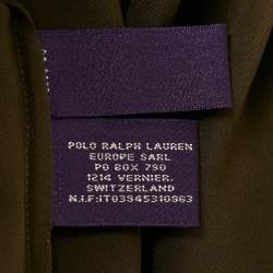 Pre Owned Ralph Lauren Collection Olive Green Satin Back Open Shirt S