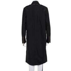 Ralph Lauren Collection Black Synthetic Zip Front Utility Coat M 