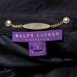 Ralph Lauren Collection Black Synthetic Zip Front Utility Coat M 