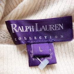 Pre Owned Ralph Lauren Collection Cream Cashmere Turtleneck Sweater L