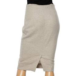 Pre Owned Ralph Lauren Collection Ecru Cashmere Knit Pencil Skirt S