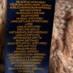 Pre Owned Ralph Lauren Beige Southwestern Patchwork Wool & Cashmere Hand Knit Cardigan L