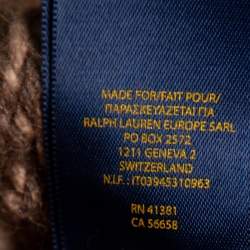 Pre Owned Ralph Lauren Beige Southwestern Patchwork Wool & Cashmere Hand Knit Cardigan L