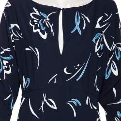 Pre Owned Ralph Lauren Midnight Blue Embellished Crepe Hollins Jumpsuit M