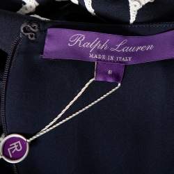 Pre Owned Ralph Lauren Midnight Blue Embellished Crepe Hollins Jumpsuit M