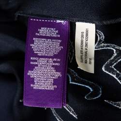 Pre Owned Ralph Lauren Midnight Blue Embellished Crepe Hollins Jumpsuit M