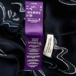 Pre Owned Ralph Lauren Midnight Blue Embellished Crepe Hollins Jumpsuit M