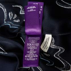 Pre Owned Ralph Lauren Midnight Blue Embellished Crepe Hollins Jumpsuit M