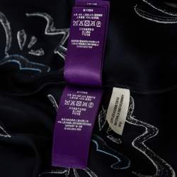 Pre Owned Ralph Lauren Midnight Blue Embellished Crepe Hollins Jumpsuit M