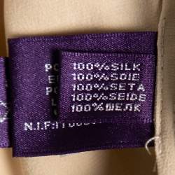 Pre Owned Ralph Lauren Collection Cream Silk Satin Pleated Harem Pants M