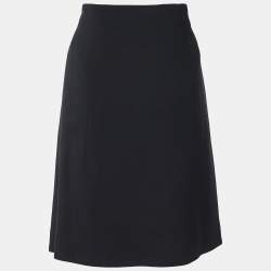 Ralph Lauren Collection Black Wool A-Line Skirt L