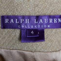 Pre Owned Ralph Lauren Collection Tan Brown Cashmere Button Front Coat S