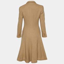 Pre Owned Ralph Lauren Collection Tan Brown Cashmere Button Front Coat S