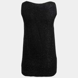 Pre Owned Ralph Lauren Collection Black Wool Sleeveless Mini Dress M