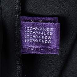 Pre Owned Ralph Lauren Collection Black Silk Pleated Palazzo Pants L