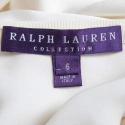 Ralph Lauren Collection Off-White Silk Satin Flared Maxi Skirt M